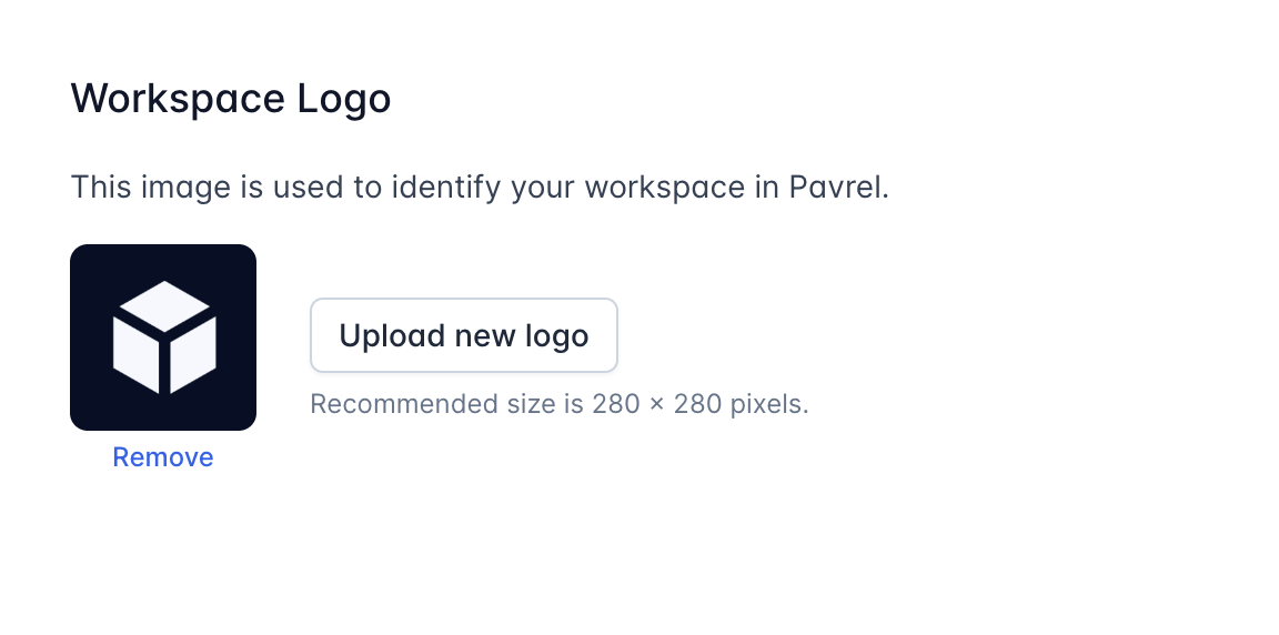 Logo upload screenshot